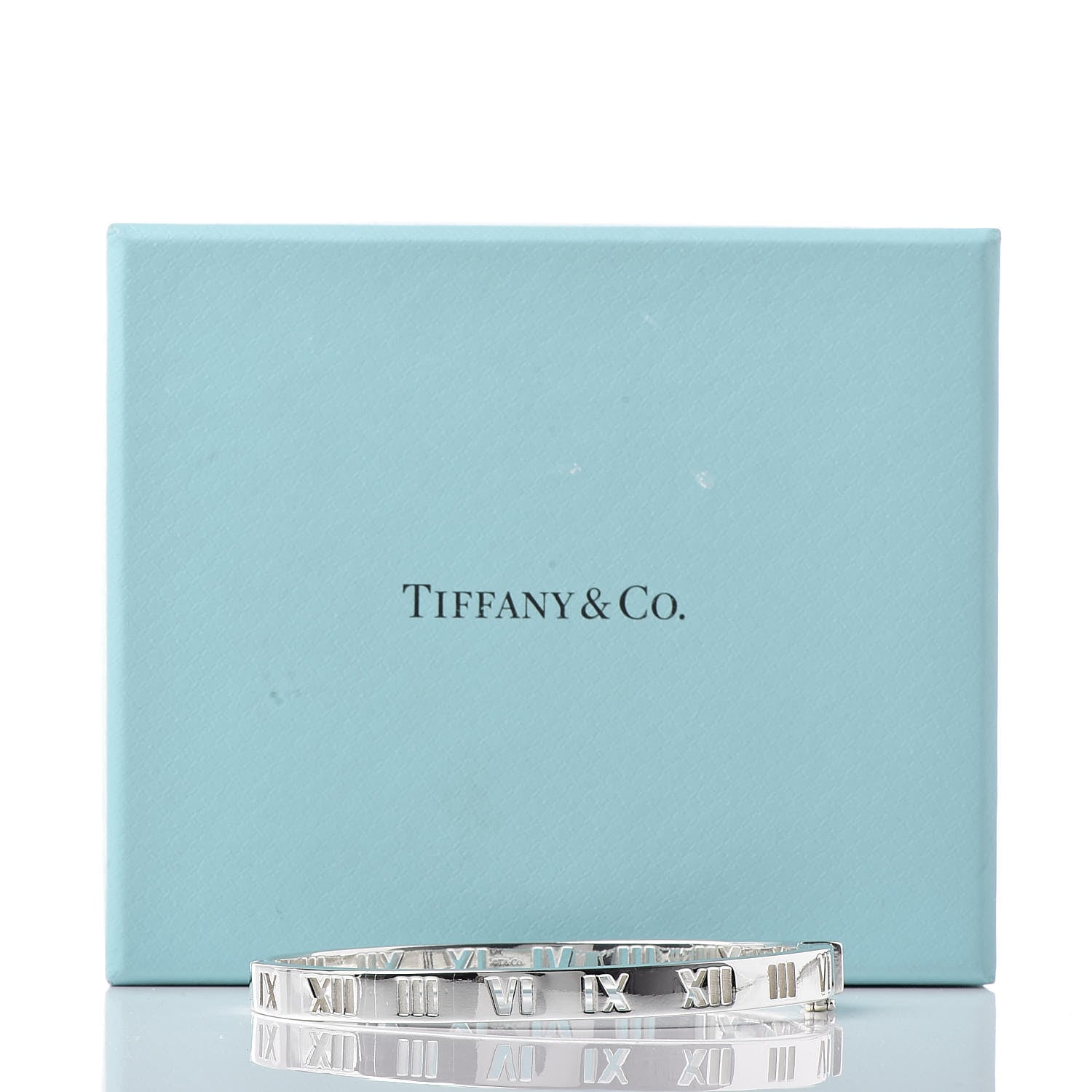 Tiffany Sterling Silver Atlas Pierced Hinged Bangle Bracelet 6 of 6
