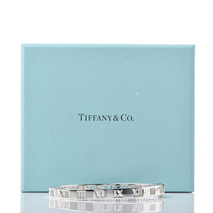 Tiffany Sterling Silver Atlas Pierced Hinged Bangle Bracelet 6 of 6