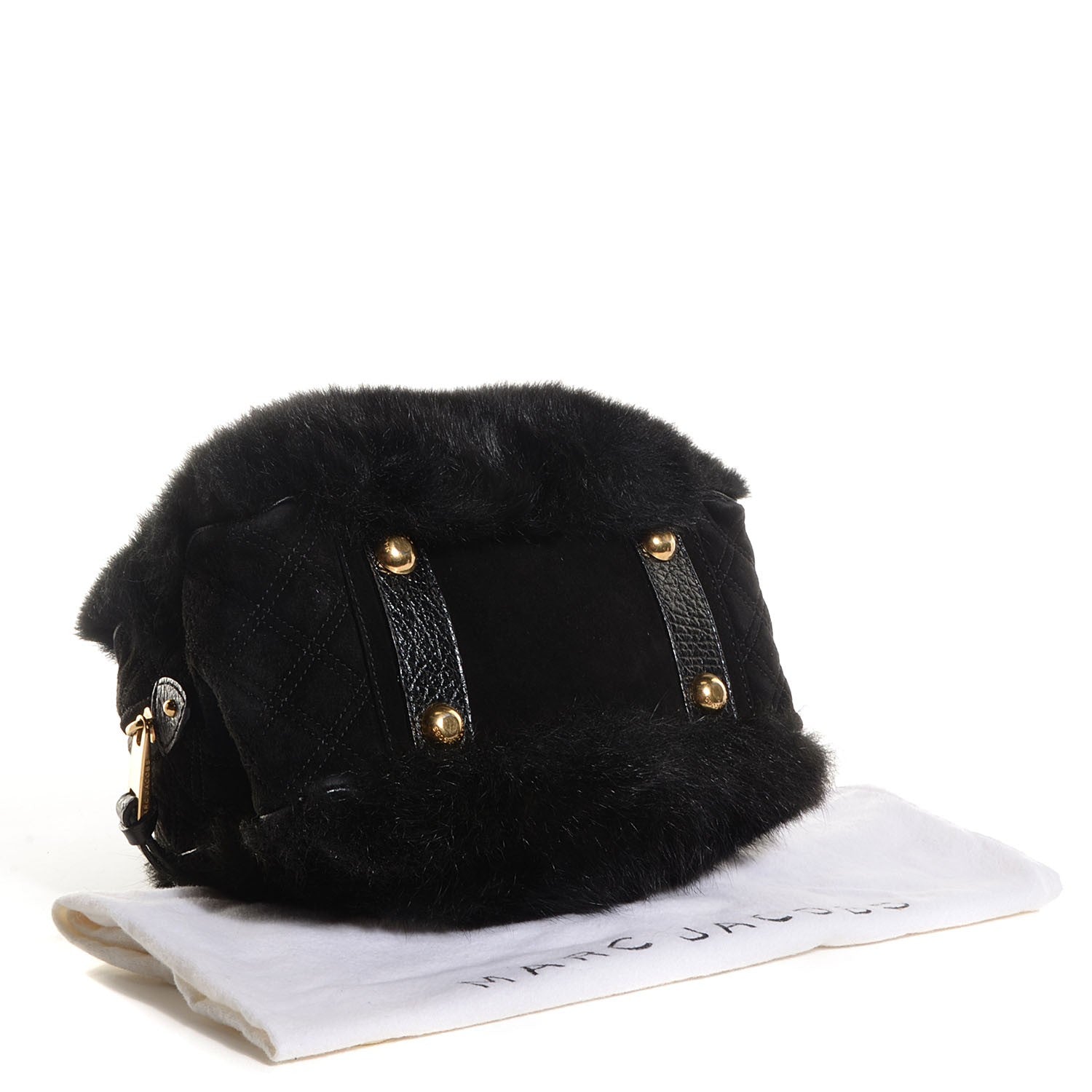 Marc Jacobs Rabbit Fur Suede Satchel Black 4 of 8