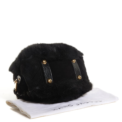 Marc Jacobs Rabbit Fur Suede Satchel Black 4 of 8
