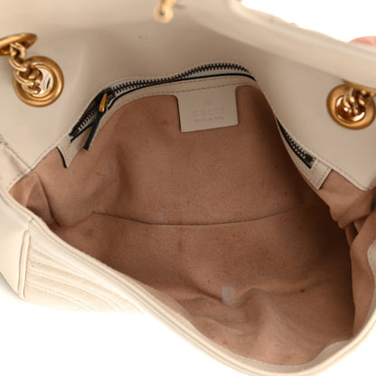 Gucci Calfskin Matelasse Small GG Marmont Shoulder Bag White 5 of 16