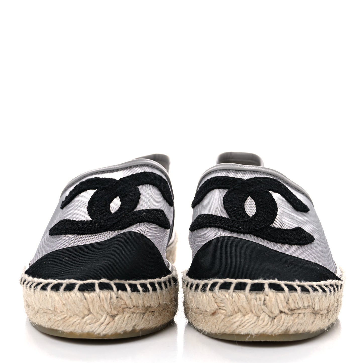 Mesh Grosgrain CC Espadrilles 39 Grey