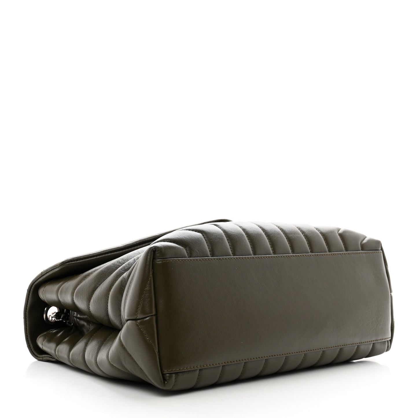 Calfskin Y Quilted Monogram Medium Loulou Chain Satchel Khaki Fonce