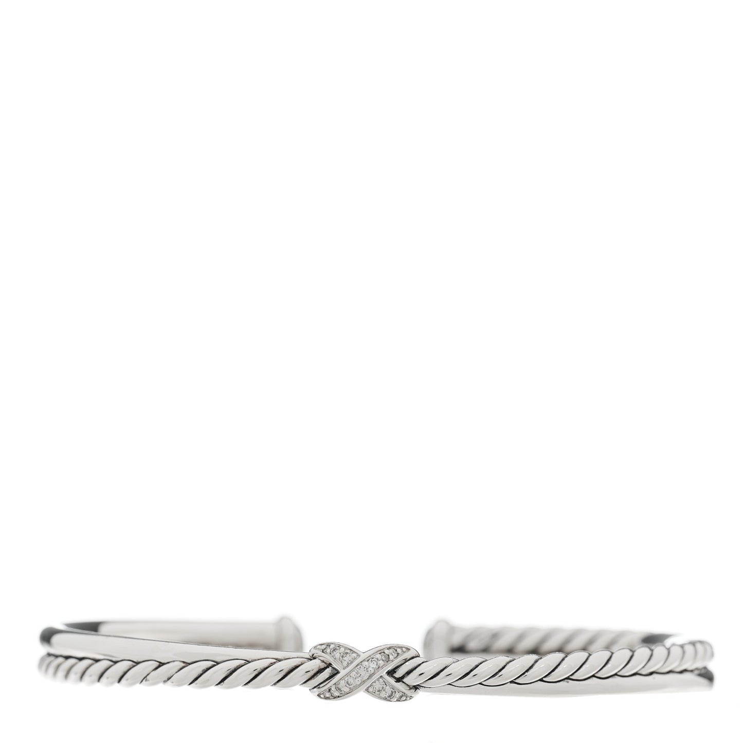 Sterling Silver Diamond Petite X Center Station Bracelet