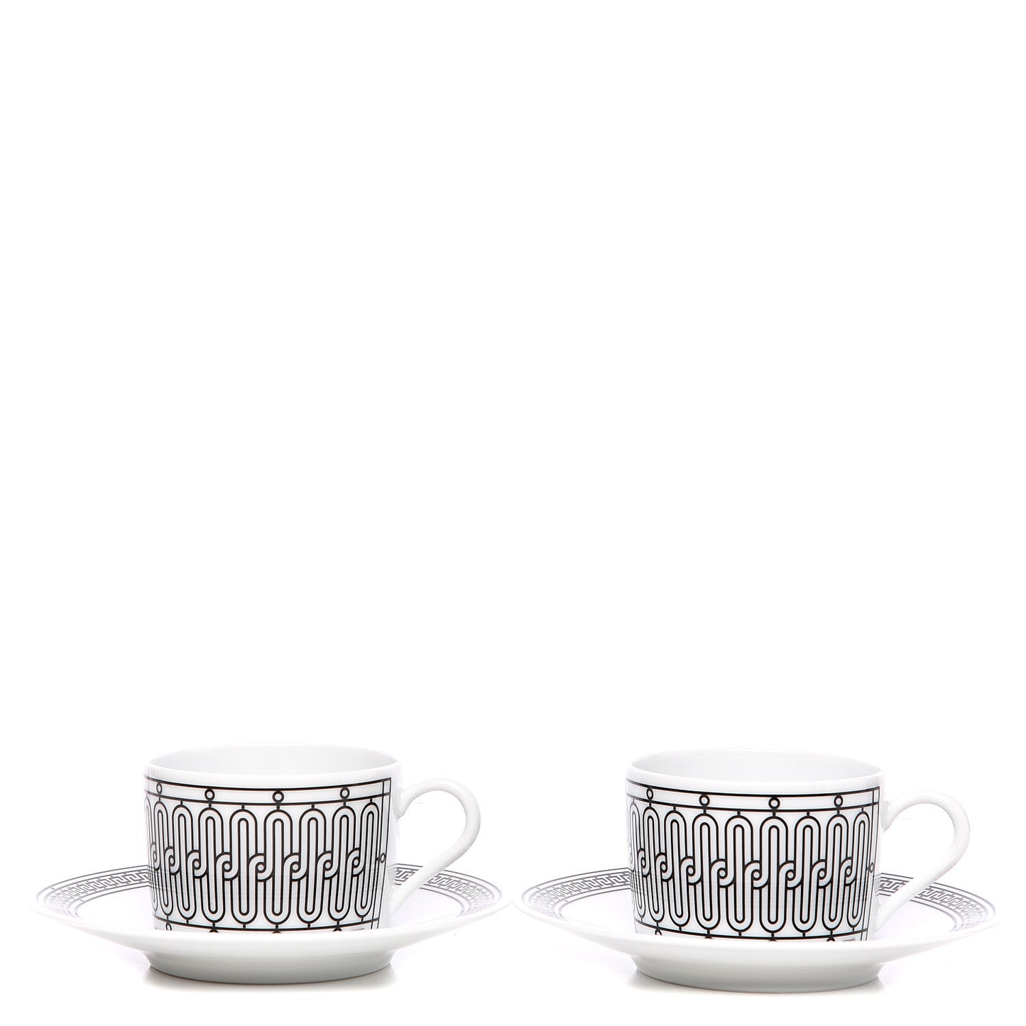 Porcelain H Deco Tea Cup And Saucer Set Of 2