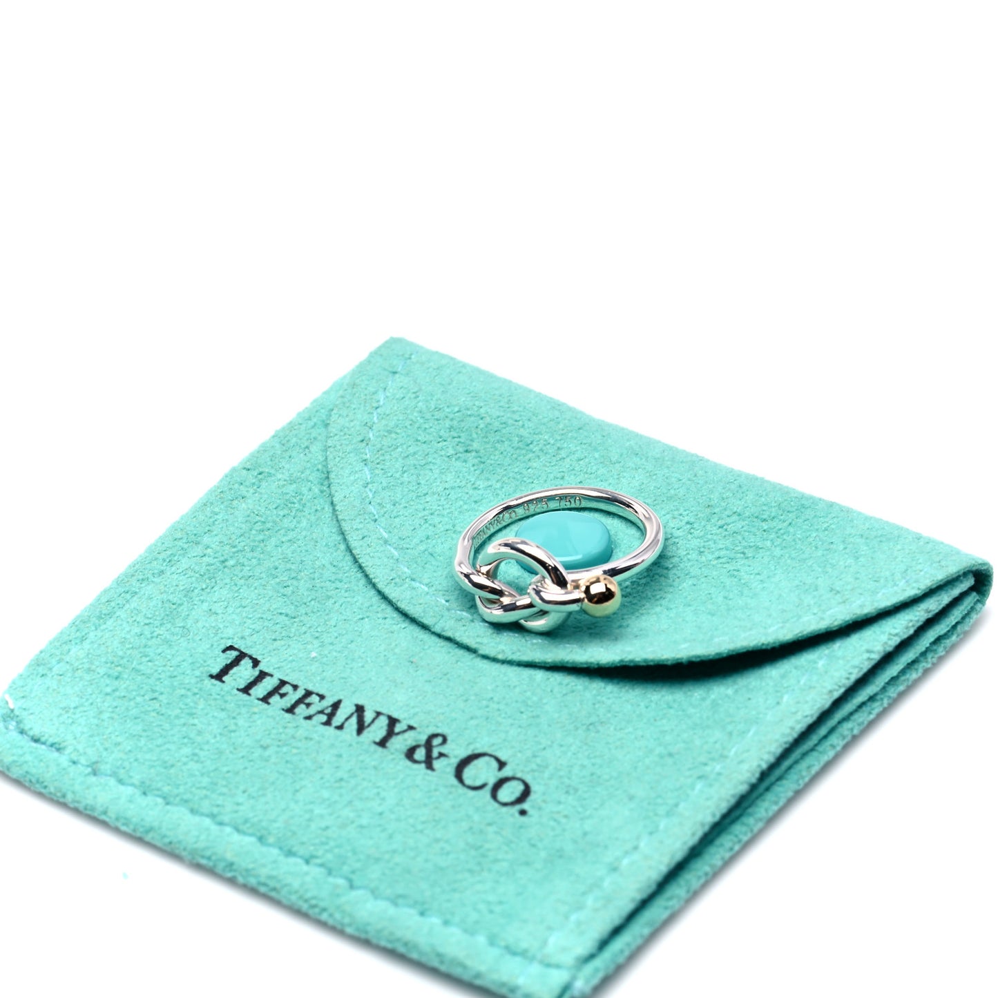 Sterling Silver 18K Yellow Gold Love Knot Ring 48 4.5