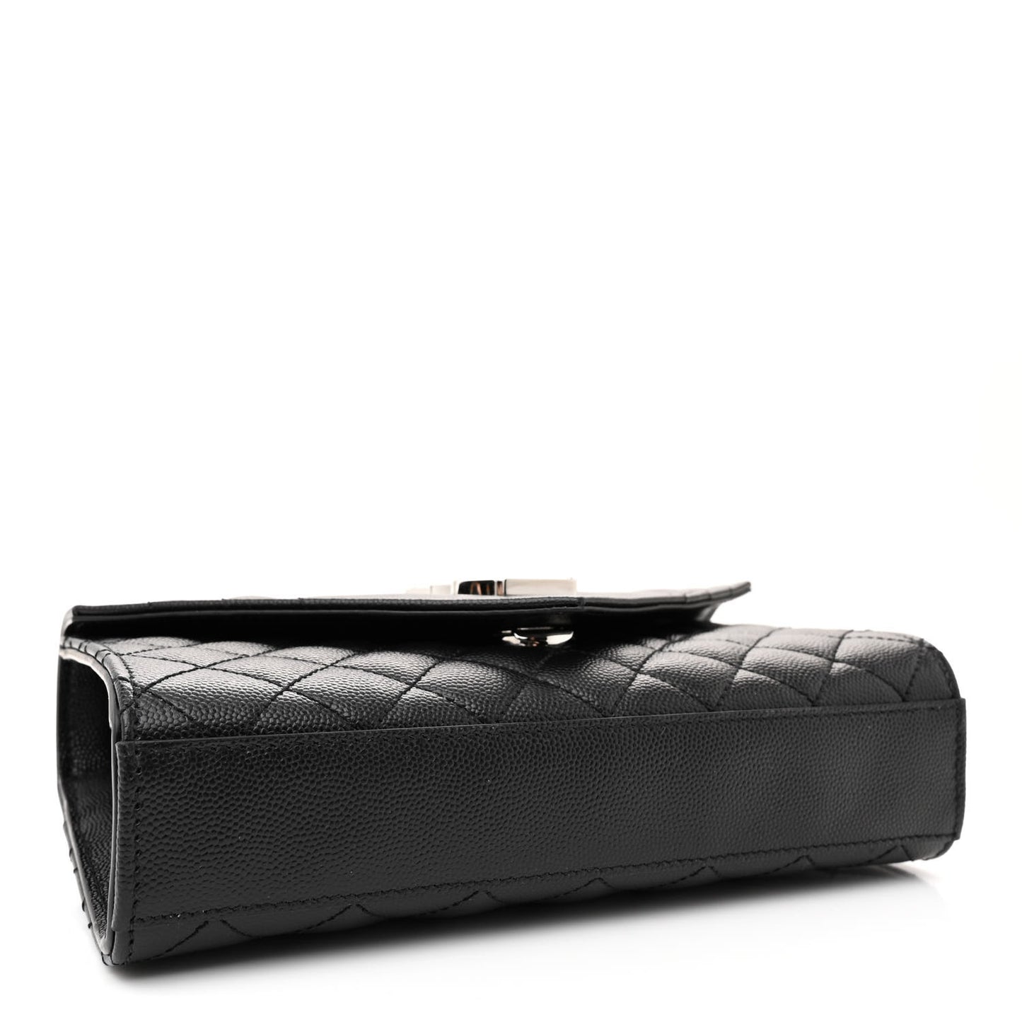 Grain De Poudre Textured Mixed Matelasse Triquilt Small Monogram Satchel Black
