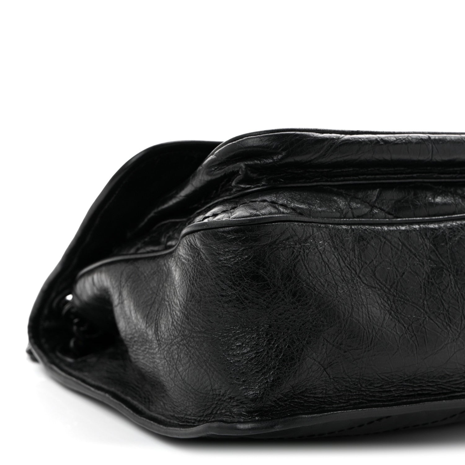 Saint Laurent Crinkled Calfskin Matelasse Monogram Medium Niki Chain Satchel Black 9 of 11
