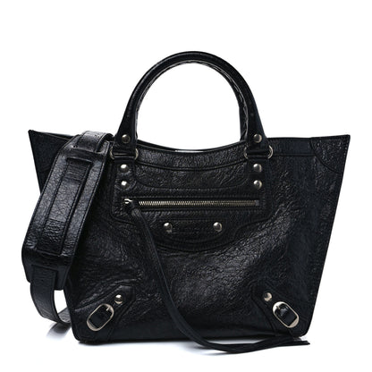 Balenciaga Agneau Arena Neo Classic Silver Hardware Medium Upside Down Tote Black 1 of 8