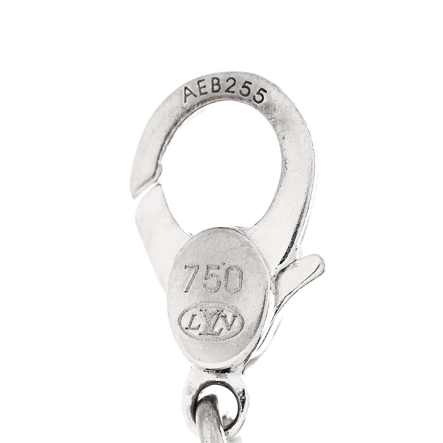 Louis Vuitton 18k White Gold LV Initiales Charm 4 of 4