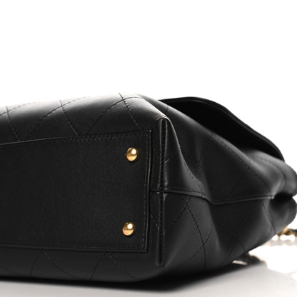 Chanel Calfskin Stitched Maxi Flap Top Handle Black 10 of 10