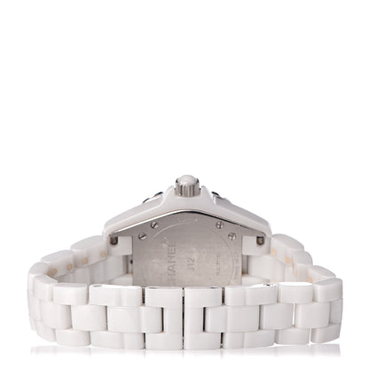 Chanel Stainless Steel Ceramic Diamond 33mm J12 Quartz Watch White 4 of 6