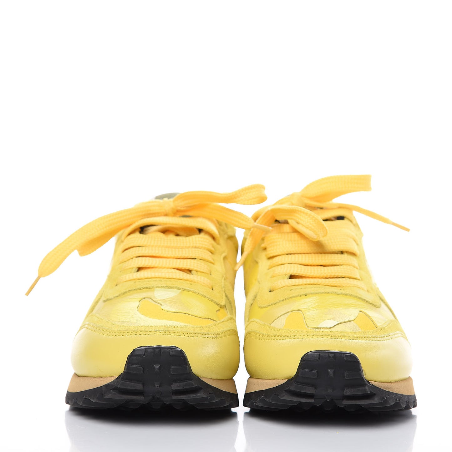Nappa Suede Camouflage Womens Rockrunner Sneakers 37 Naples Yellow
