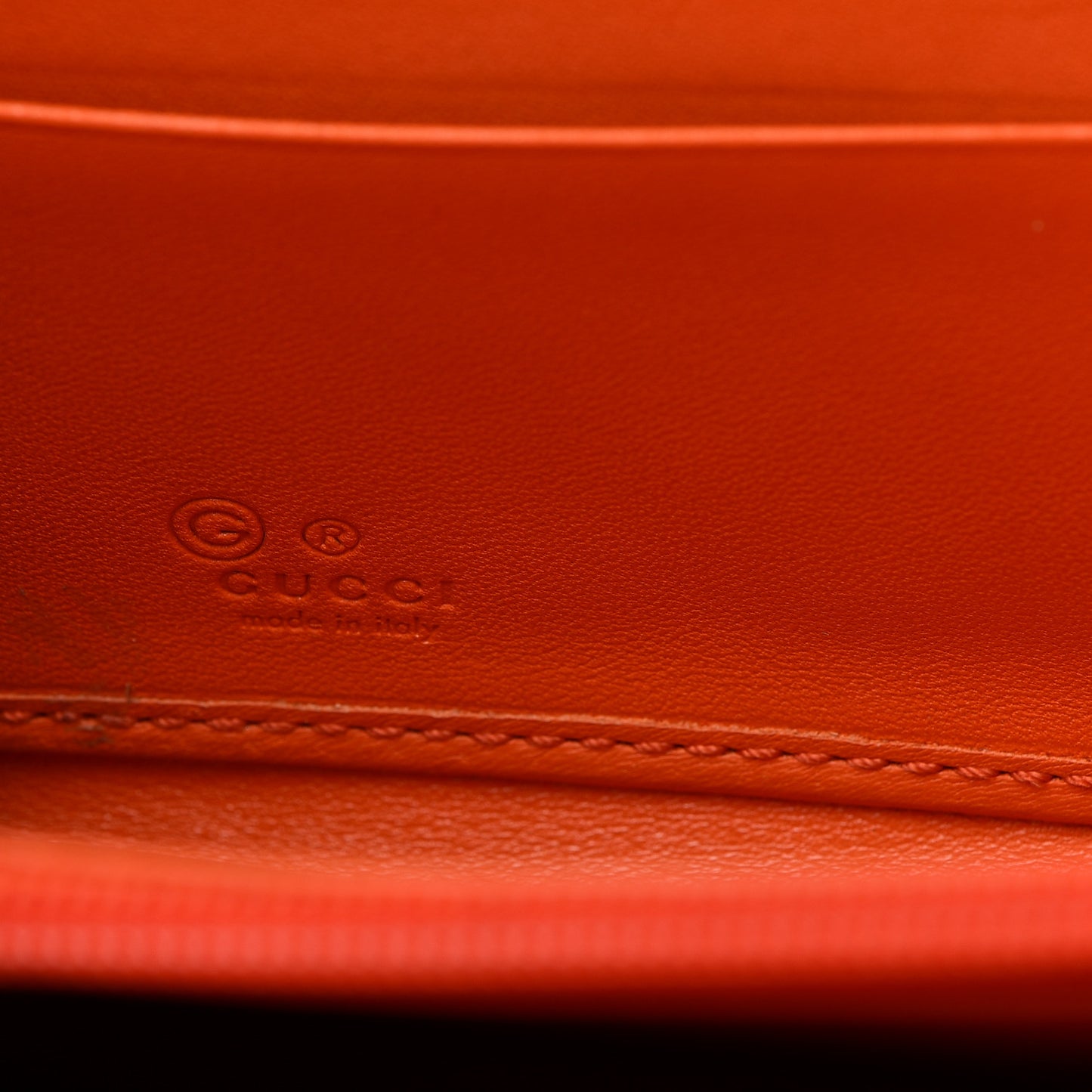 Microguccissima Zip Around Wallet Sun Orange