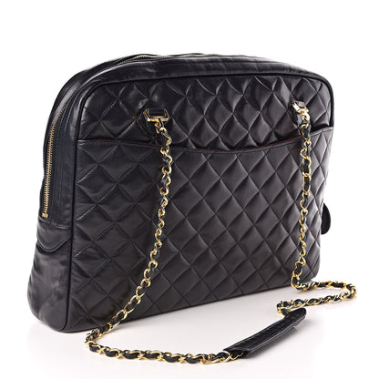 Chanel Lambskin Quilted Shoulder Bag Navy Blue 3 of 11