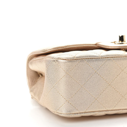 Chanel Metallic Lambskin Quilted Mini Rectangular Flap Gold 7 of 8