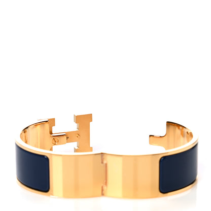 Hermes Enamel Wide Clic Clac H Bracelet PM Bleu Indigo 7 of 10