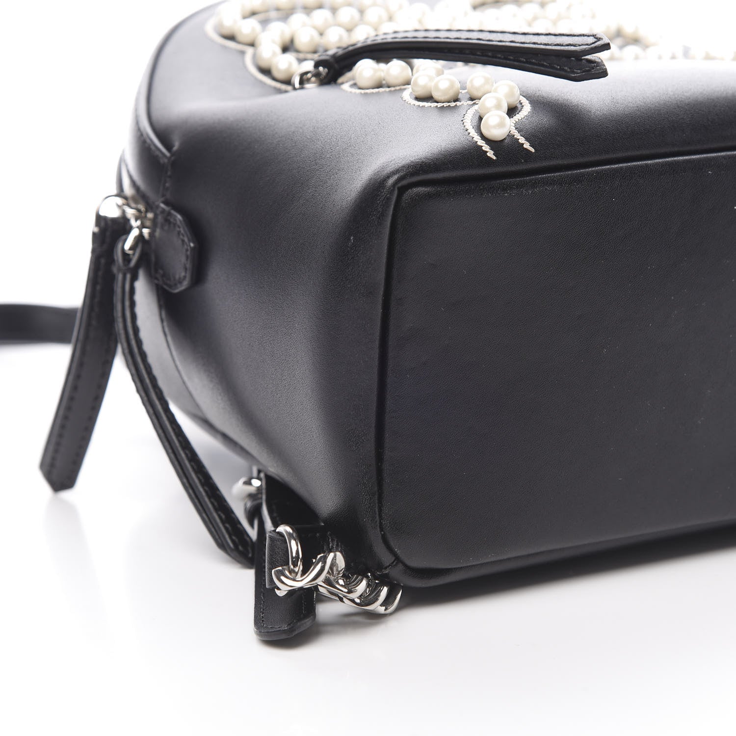 Fendi Vitello Liberty Pearl Romantic Bow Mini Backpack Black 8 of 9