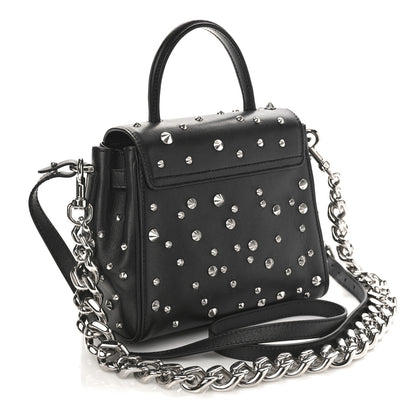 Versace Grained Calfskin Spiked Small La Medusa Top Handle Bag Black 2 of 8