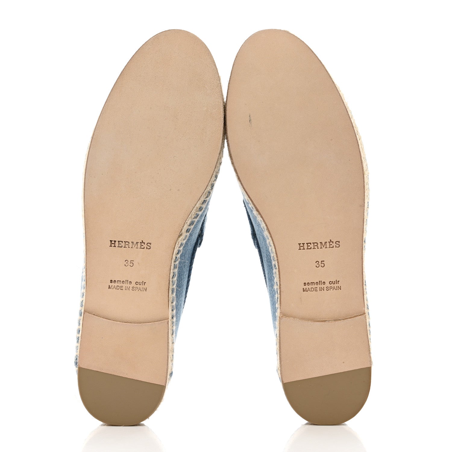 Hermes Denim Canvas Womens Trip Espadrilles 35 Bleu Clair 5 of 8