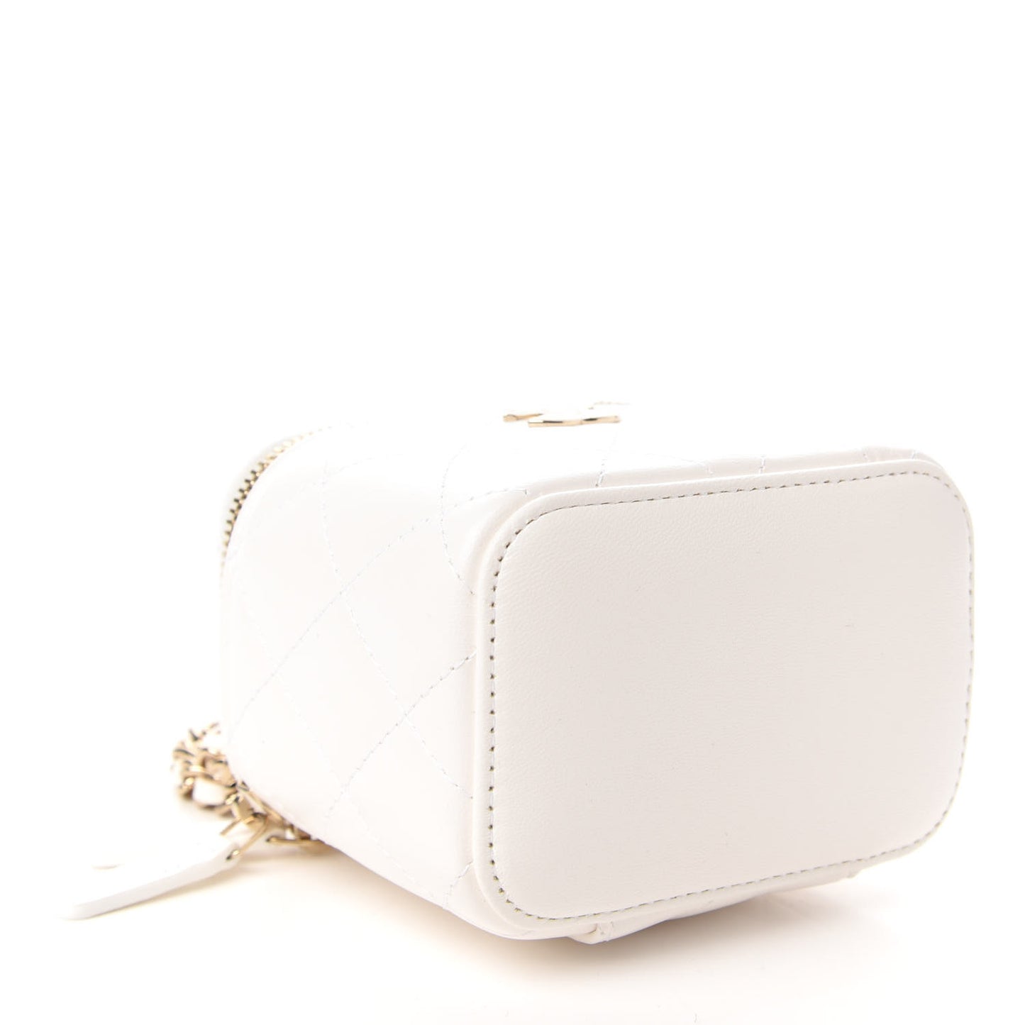 Lambskin Quilted My Chanel Lady Vanity Case With Chain White