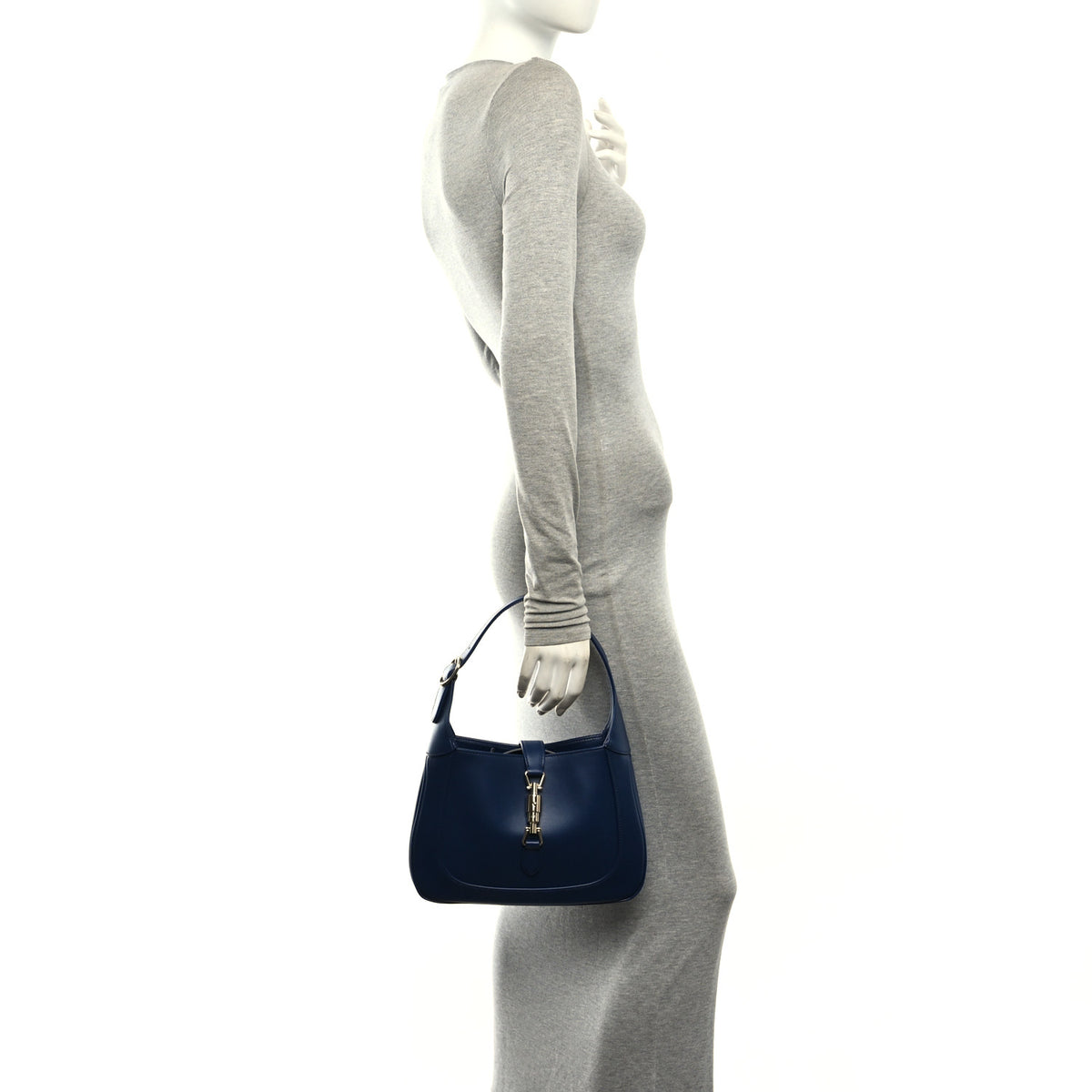 Gucci Sea Calfskin Web Medium Jackie 1961 Hobo Plastic Blue 2 of 10