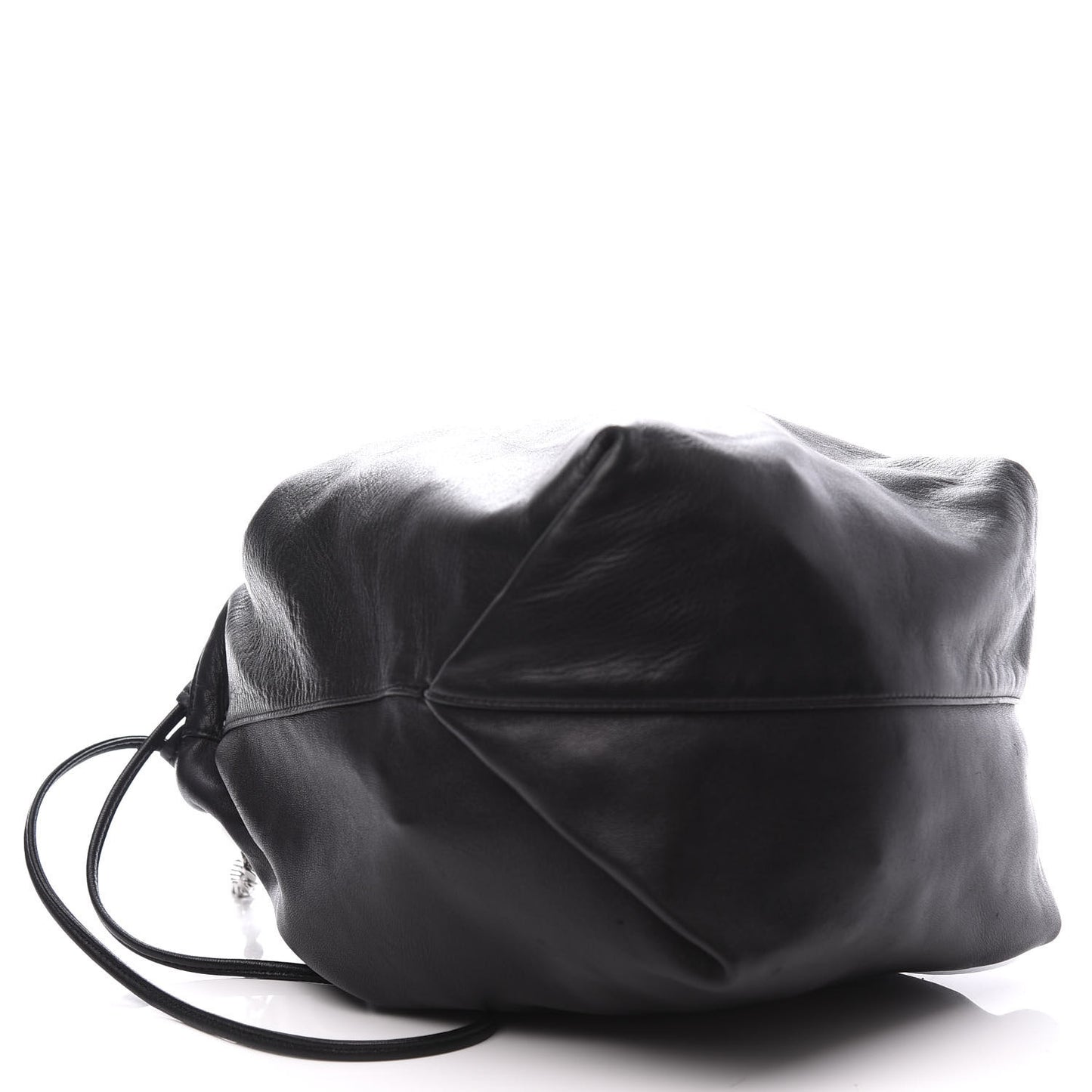 Lambskin Teddy Drawstring Bag Black