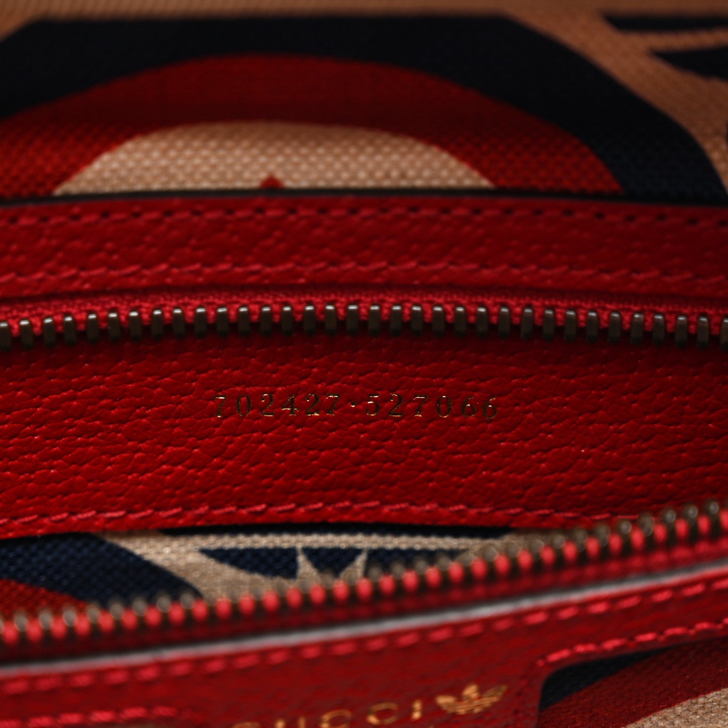 Gucci X ADIDAS Textured Dollar Calfskin Web Trefoil Logo Small Messenger Bag Hibiscus Red Off White 7 of 10