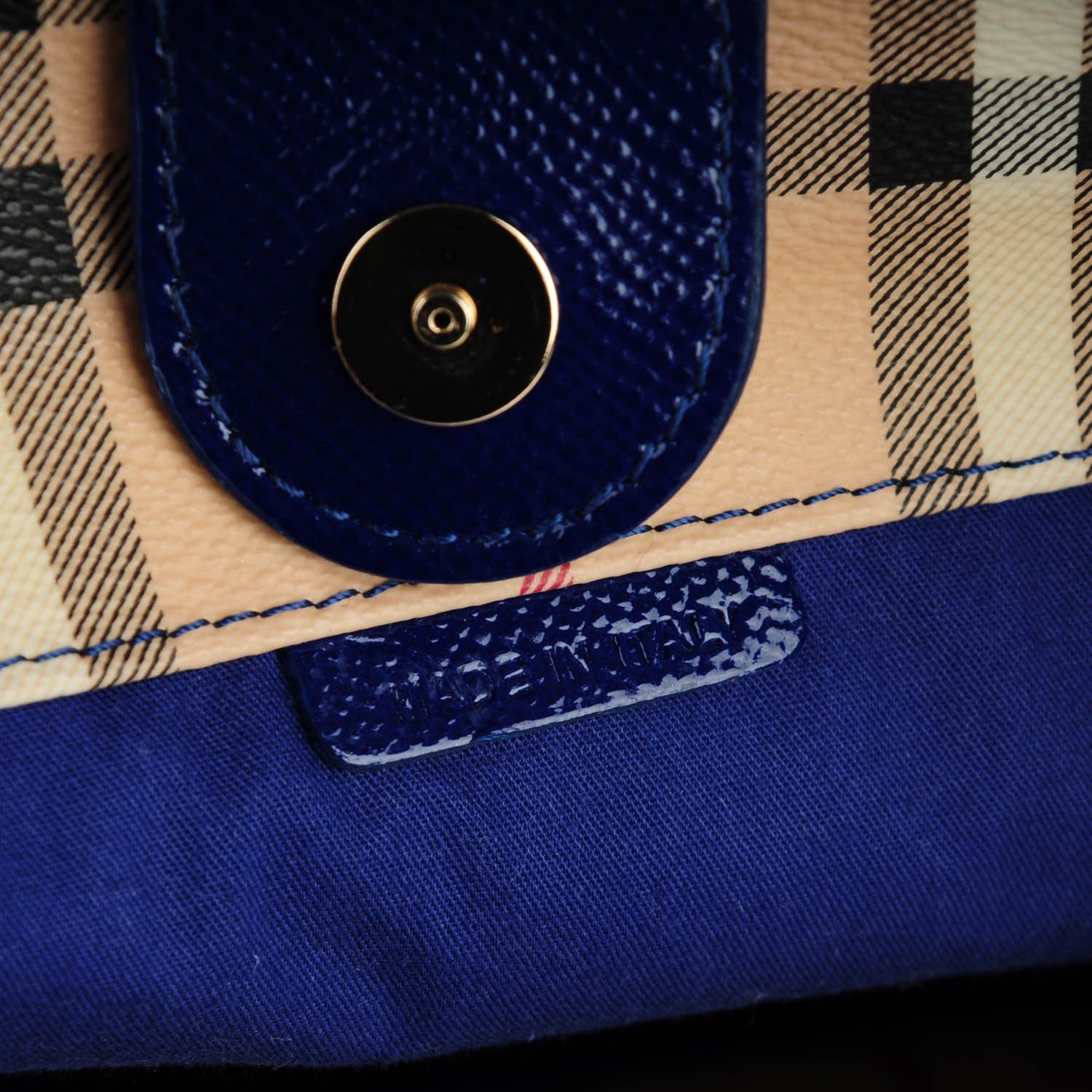 Burberry Haymarket Check Small Canterbury Tote Brilliant Blue 7 of 7