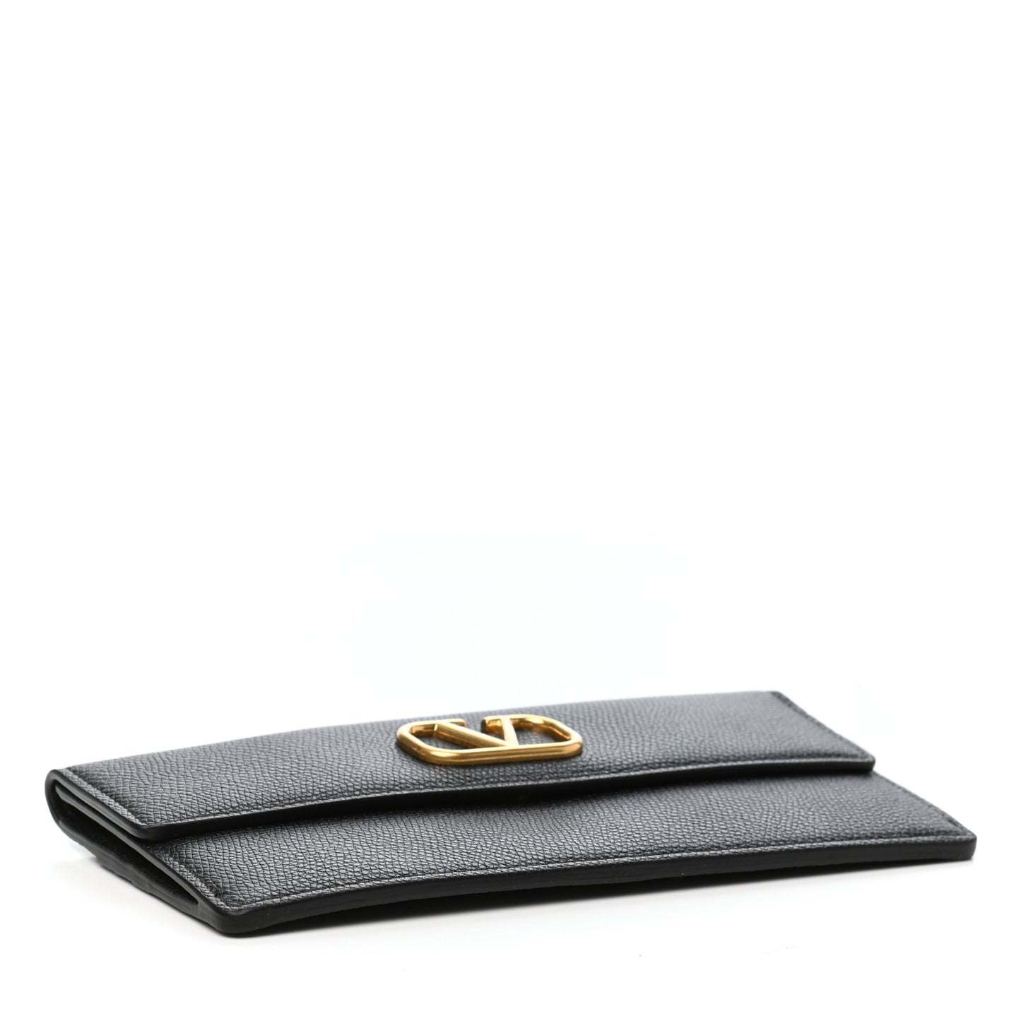 Grained Calfskin VLogo Bill Pouch Black