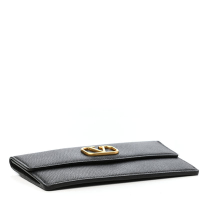 Valentino Garavani Grained Calfskin VLogo Bill Pouch Black 4 of 6