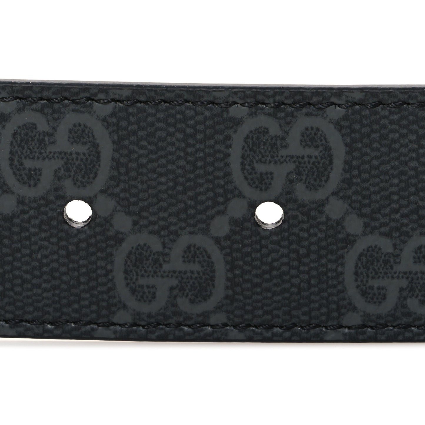 GG Supreme Monogram Plaque Buckle Belt 90 36 Black