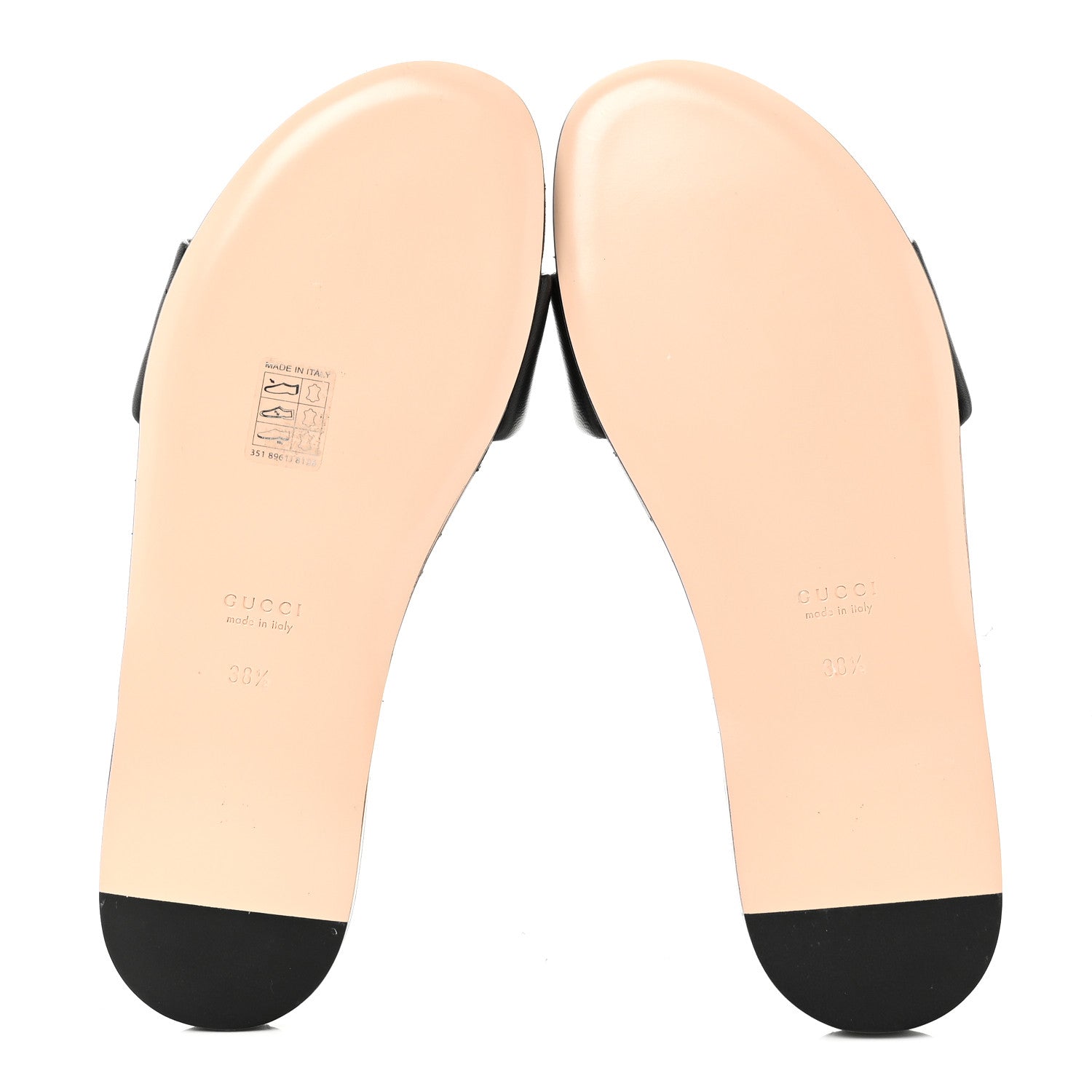 Gucci Nappa Matelasse GG Marmont Flat Slide Sandals 38.5 Black 7 of 10