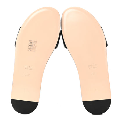 Gucci Nappa Matelasse GG Marmont Flat Slide Sandals 38.5 Black 7 of 10