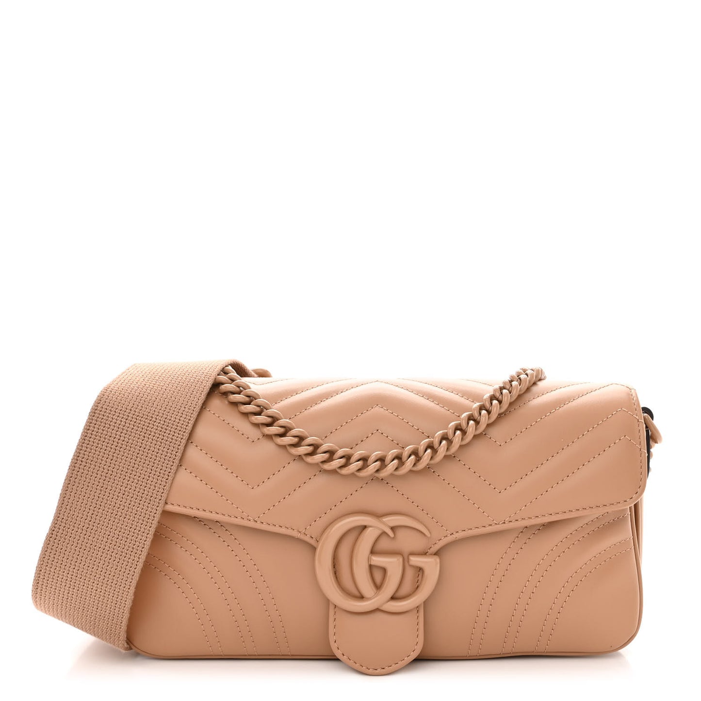 Calfskin Matelasse Monochrome GG Marmont Crossbody Shoulder Bag Camelia Winter Rose
