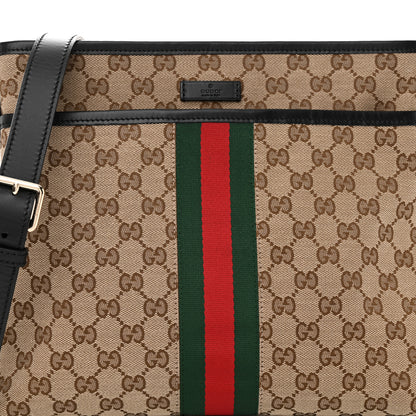 Gucci GG Monogram Web Flat Messenger Bag Black 8 of 12