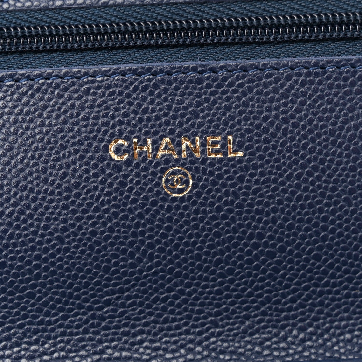 Chanel Caviar Quilted Wallet on Chain WOC Navy Blue 6 of 13
