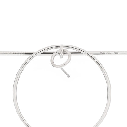 Hermes Sterling Silver MM Loop Earrings 4 of 5