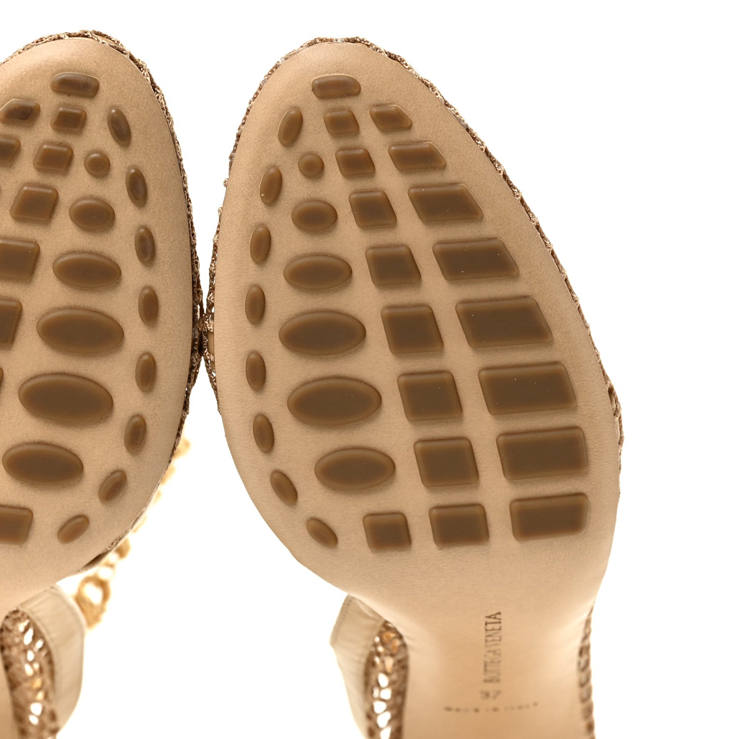 Bottega Veneta Mesh Nappa Chunky Chain Sandals 37 Beige Pony 7 of 12