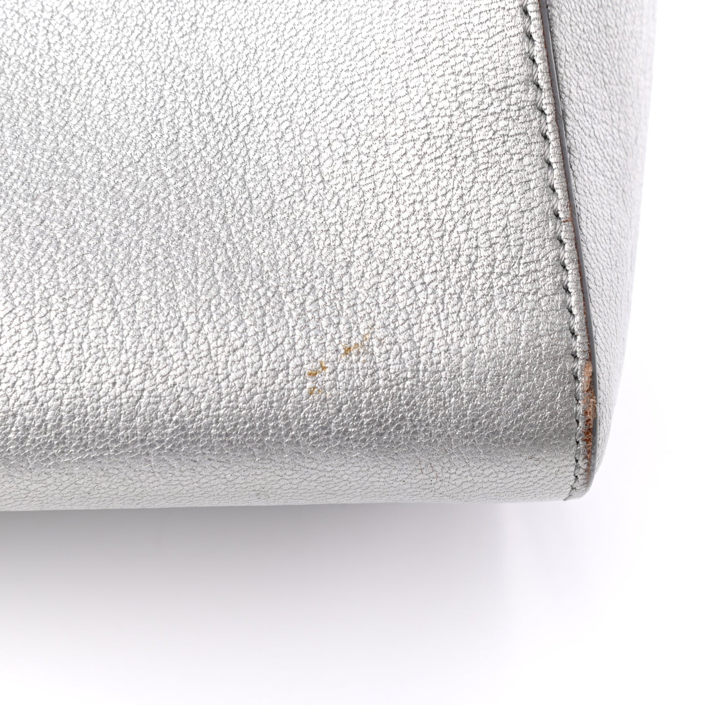 Metallic Sugar Goatskin Mini Antigona Silver