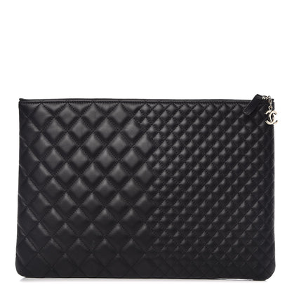 Chanel Lambskin Bi Quilted Medium Cosmetic Case Black 1 of 8