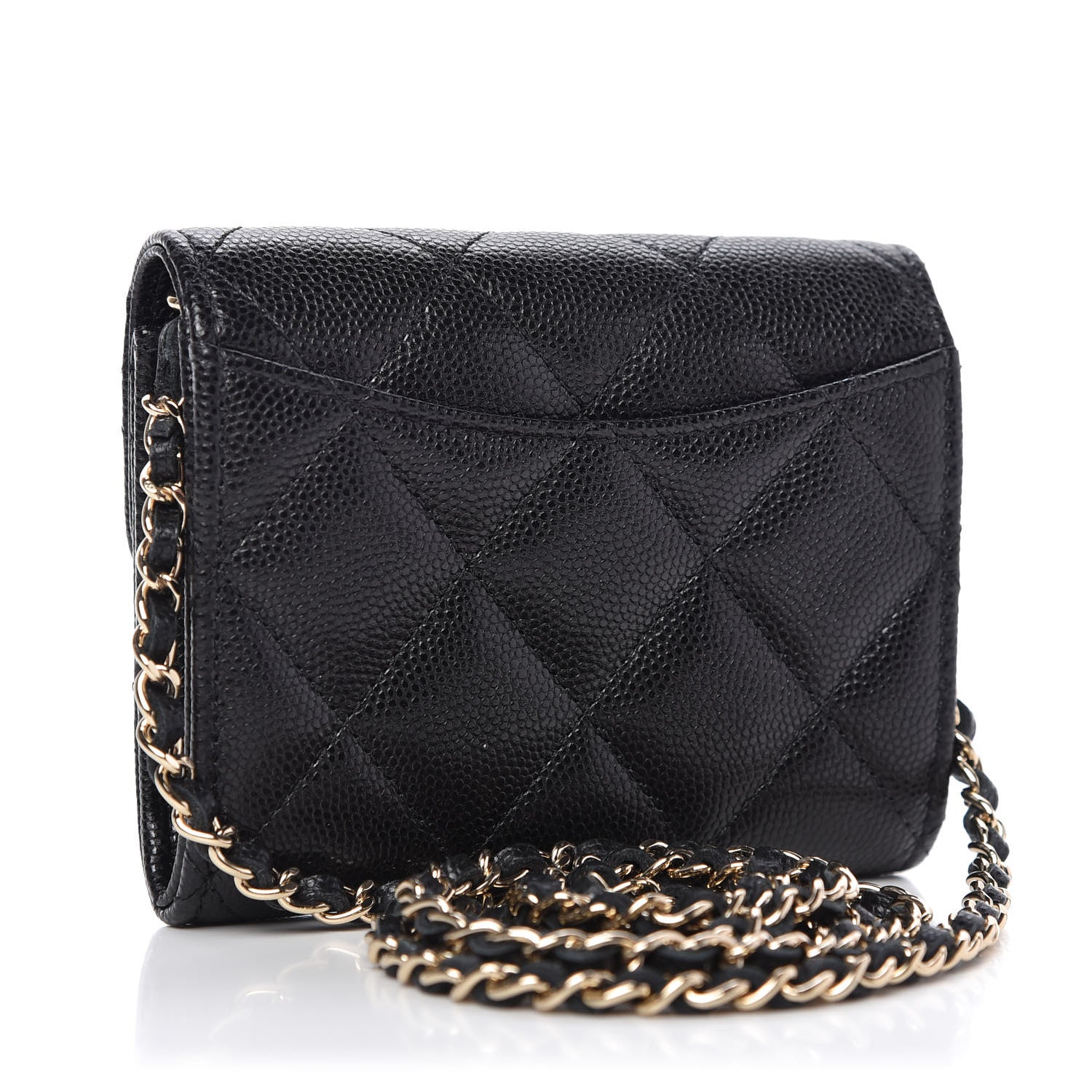 Chanel Caviar Quilted Flap Card Holder On Chain Black 3 of 9