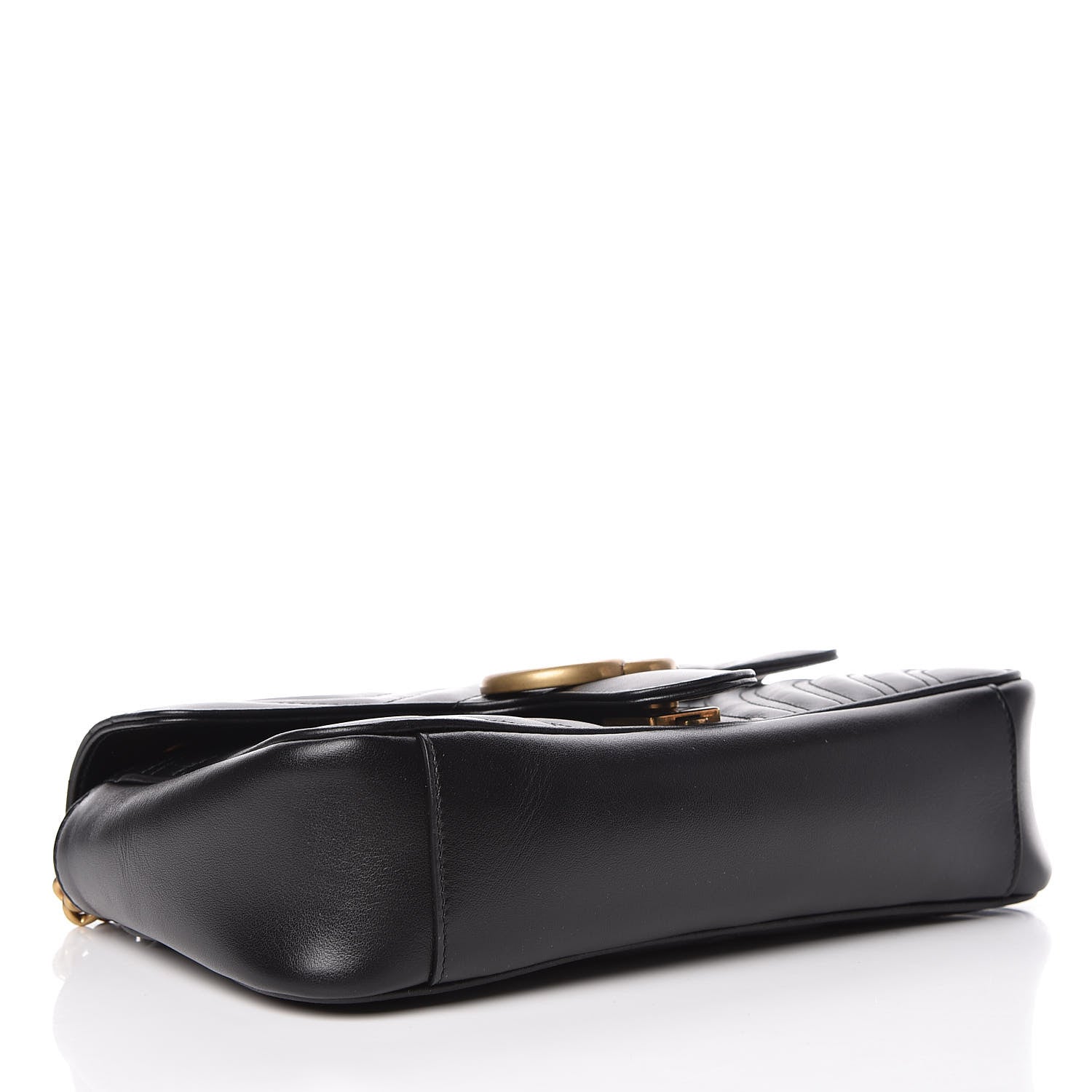 Gucci Calfskin Matelasse Small GG Marmont Shoulder Bag Black 4 of 9