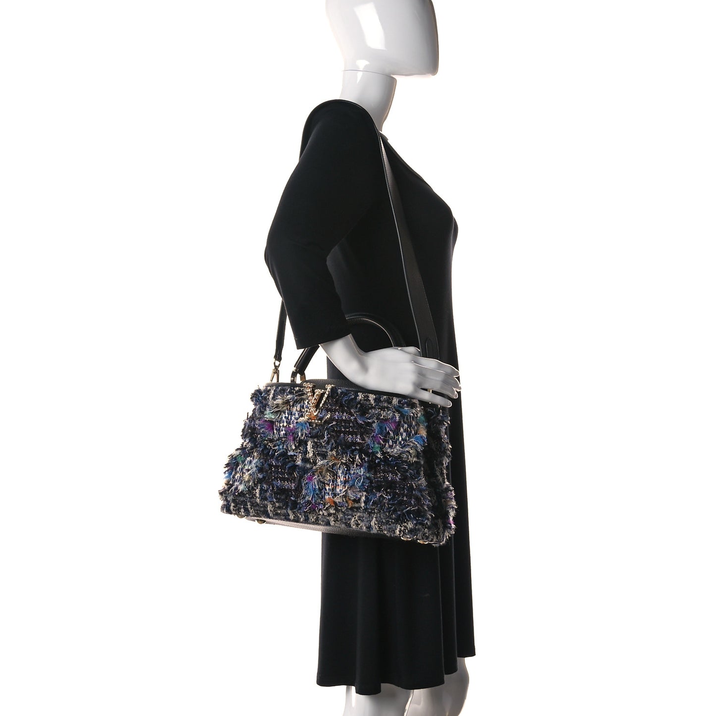 Tweed Calfskin Capucines MM Multicolor