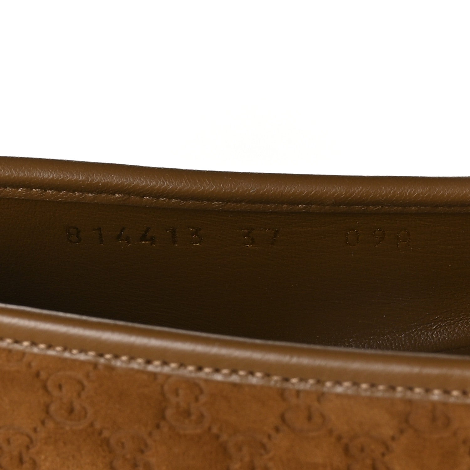 Gucci Kid Scamosciato Micro GG Monogram Horsebit Ballet Flats 37 Cuoio Dafne 8 of 9