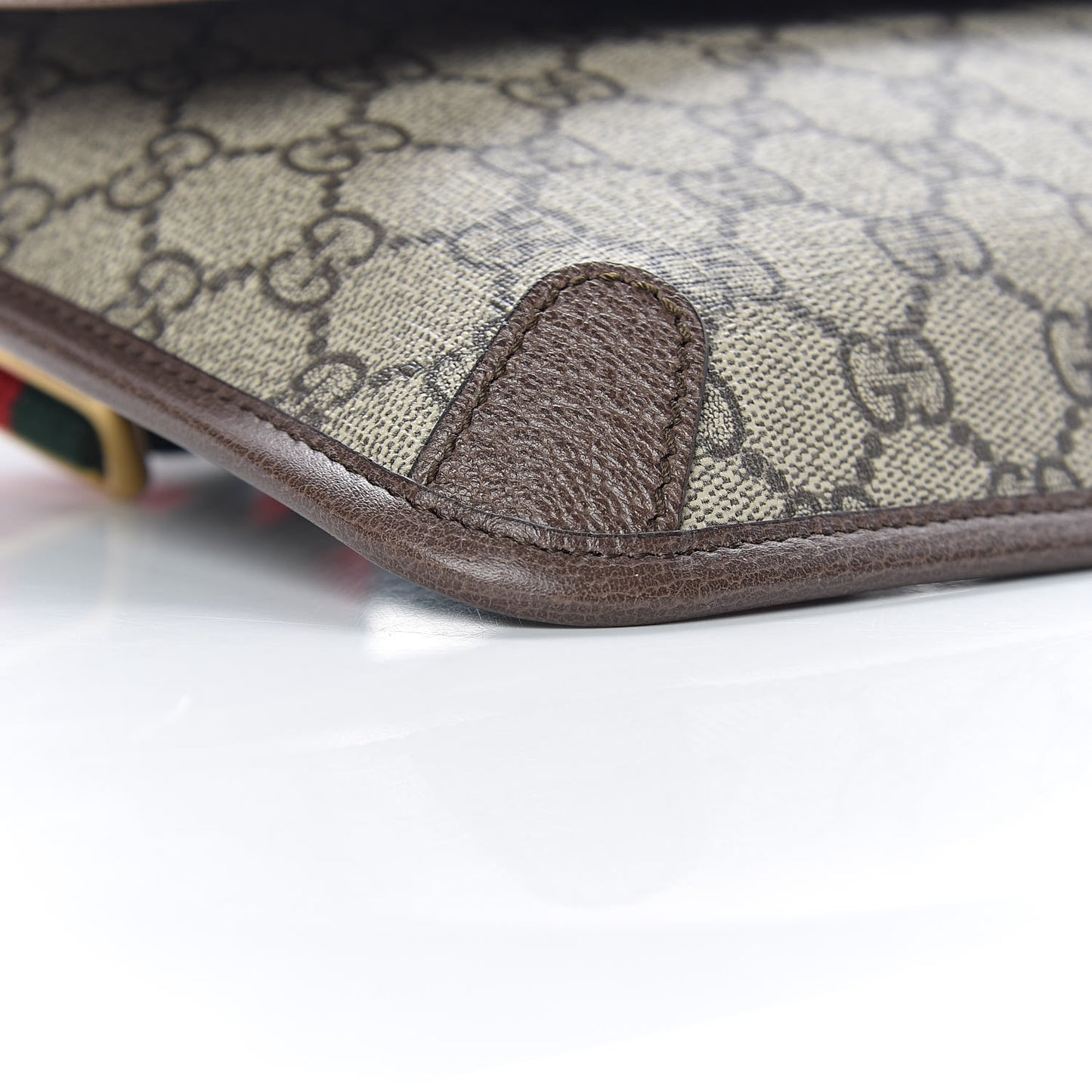 GG Supreme Monogram Neo Vintage Web Belt Bag Brown