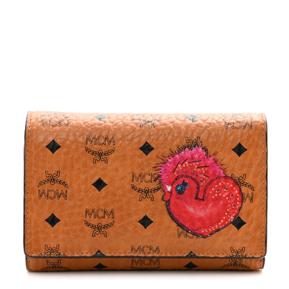 MCM Visetos New Year Series Rooster Three-Fold Flap Wallet Cognac 1 of 14