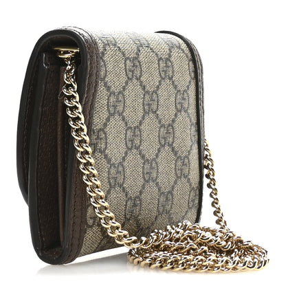 Gucci GG Supreme Monogram Textured Dollar Calfskin Blondie Chain Wallet Beige Ebony New Acero 3 of 11