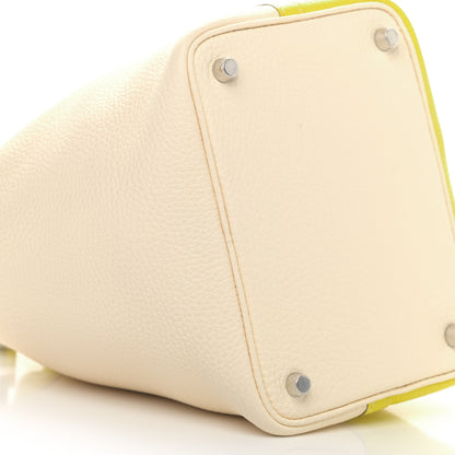 Hermes Taurillon Clemence Casaque Picotin Lock 18 PM Lime Nata 8 of 10