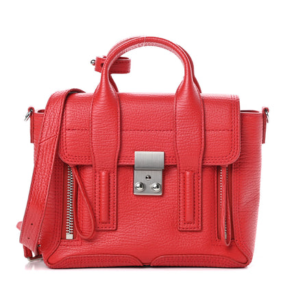 3.1 Phillip Lim Textured Calfskin Mini Pashli Satchel Red 1 of 12